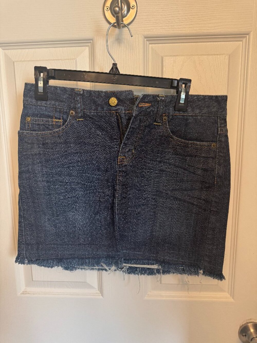 The Limited Destressed Jean Mini Skirt - Size 2